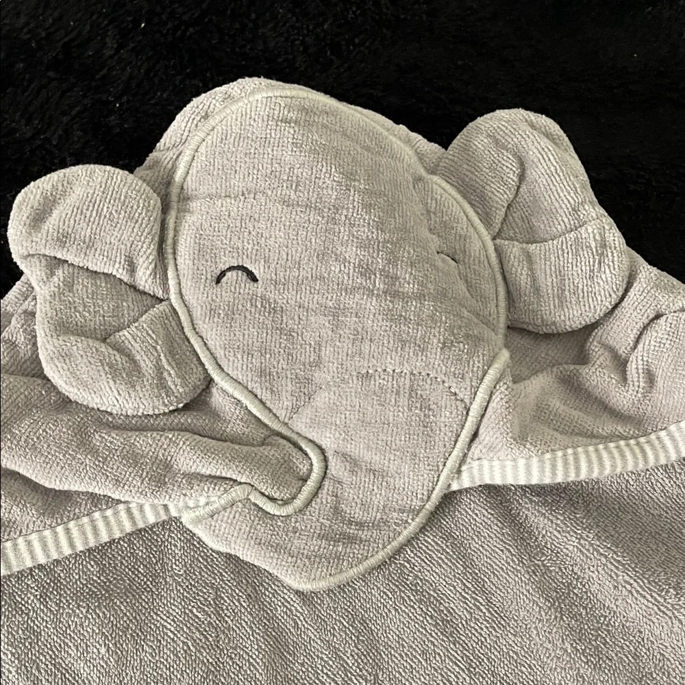 Carter's Soft Gray Elephant Hooded Towel Unisex